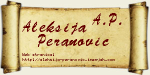 Aleksija Peranović vizit kartica